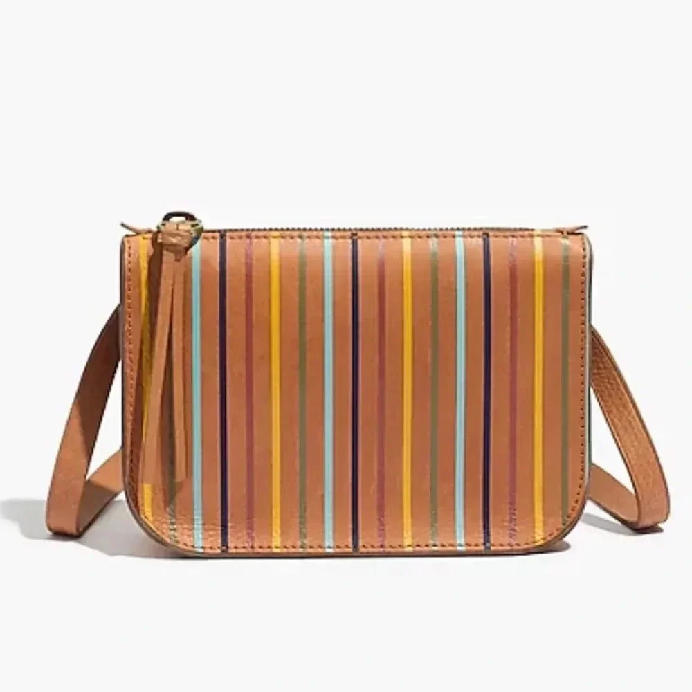 NWOT Madewell The Simple Pouch Belt Bag: Rainbow Stripe Edition